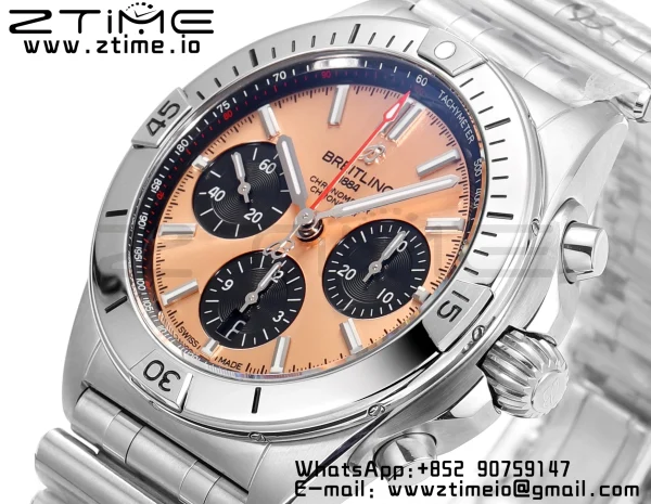 Breitling Chronomat B01 AB0134101K1A1 42mm SS BLS 1:1 Best Edition Champagne Dial on Stainless Steel Strap A7750 - Super Clone Watch | 1:1 Best Version