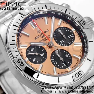 Breitling Chronomat B01 AB0134101K1A1 42mm SS BLS 1:1 Best Edition Champagne Dial on Stainless Steel Strap A7750 - Super Clone Watch | 1:1 Best Version