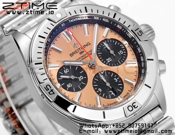 Breitling Chronomat B01 AB0134101K1A1 42mm SS BLS 1:1 Best Edition Champagne Dial on Stainless Steel Strap A7750 - Super Clone Watch | 1:1 Best Version