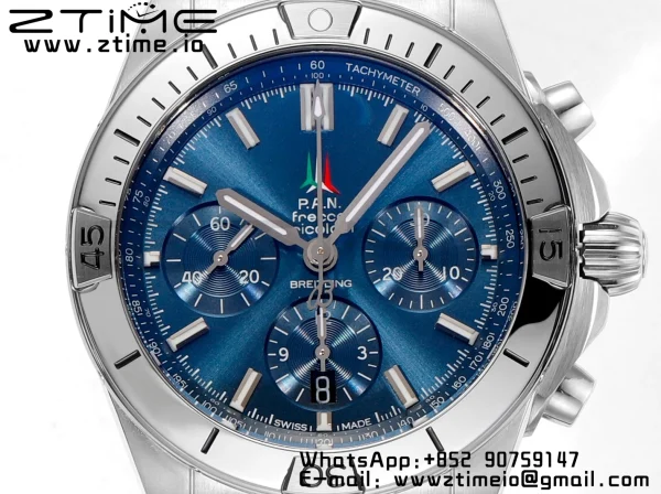 Breitling Chronomat B01 AB0134101K1A1 42mm SS BLS 1:1 Best Edition Blue Dial on Stainless Steel Strap A7750 - Super Clone Watch | 1:1 Best Version