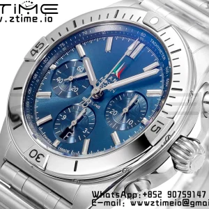 Breitling Chronomat B01 AB0134101K1A1 42mm SS BLS 1:1 Best Edition Blue Dial on Stainless Steel Strap A7750 - Super Clone Watch | 1:1 Best Version