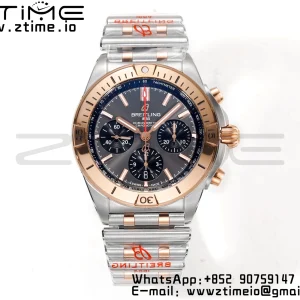 Breitling Chronomat B01 UB0134101C1U1 42mm SS/RG BLS 1:1 Best Edition Blue Dial on Stainless Steel Strap A7750 - Super Clone Watch | 1:1 Best Version