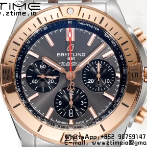 Breitling Chronomat B01 UB0134101C1U1 42mm SS/RG BLS 1:1 Best Edition Quadrante blu su cinturino in acciaio A7750 - Orologio Super Clone | 1:1 Best Version