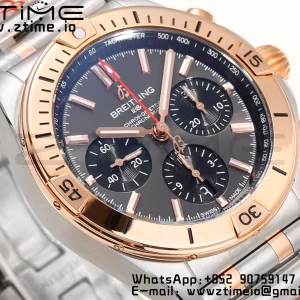Breitling Chronomat B01 UB0134101C1U1 42mm SS/RG BLS 1:1 Best Edition Quadrante blu su cinturino in acciaio A7750 - Orologio Super Clone | 1:1 Best Version