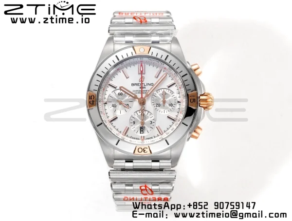 Breitling Chronomat B01 IB0134101G1A1 42mm SS BLS 1:1 Best Edition Quadrante bianco su cinturino in acciaio A7750 - Orologio Super Clone | 1:1 Best Version