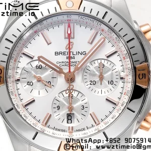 Breitling Chronomat B01 IB0134101G1A1 42mm SS BLS 1:1 Best Edition Quadrante bianco su cinturino in acciaio A7750 - Orologio Super Clone | 1:1 Best Version