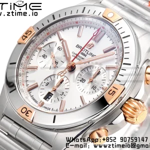 Breitling Chronomat B01 IB0134101G1A1 42mm SS BLS 1:1 Best Edition Quadrante bianco su cinturino in acciaio A7750 - Orologio Super Clone | 1:1 Best Version