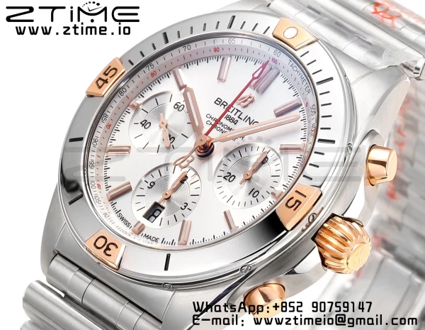 Breitling Chronomat B01 IB0134101G1A1 42mm SS BLS 1:1 Best Edition Quadrante bianco su cinturino in acciaio A7750 - Orologio Super Clone | 1:1 Best Version