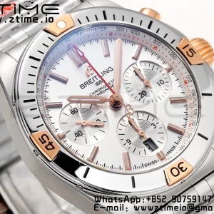 Breitling Chronomat B01 IB0134101G1A1 42mm SS BLS 1:1 Best Edition Quadrante bianco su cinturino in acciaio A7750 - Orologio Super Clone | 1:1 Best Version