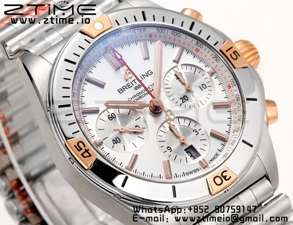 Breitling Chronomat B01 IB0134101G1A1 42mm SS BLS 1:1 Best Edition Quadrante bianco su cinturino in acciaio A7750 - Orologio Super Clone | 1:1 Best Version