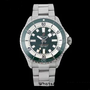 Breitling SuperOcean Automatic 42 SS BLSF 1:1 Best Edition Green Dial on  Stainless Steel Strap A2824 - Super Clone Watch | 1:1 Best Version