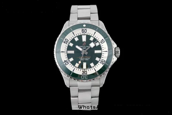Breitling SuperOcean Automatic 42 SS BLSF 1:1 Best Edition Green Dial on  Stainless Steel Strap A2824 - Super Clone Watch | 1:1 Best Version