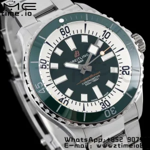 Breitling SuperOcean Automatic 42 SS BLSF 1:1 Best Edition Green Dial on  Stainless Steel Strap A2824 - Super Clone Watch | 1:1 Best Version