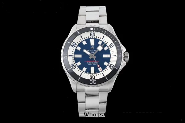 Breitling SuperOcean Automatic 42 SS BLSF 1:1 Best Edition Blue Dial on Stainless Steel Strap A2824 - Super Clone Watch | 1:1 Best Version