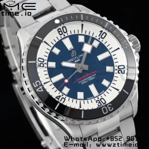 Breitling SuperOcean Automatic 42 SS BLSF 1:1 Best Edition Blue Dial on Stainless Steel Strap A2824 - Super Clone Watch | 1:1 Best Version