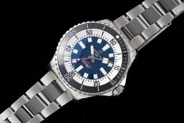 Breitling SuperOcean Automatic 42 SS BLSF 1:1 Best Edition Blue Dial on Stainless Steel Strap A2824 - Super Clone Watch | 1:1 Best Version