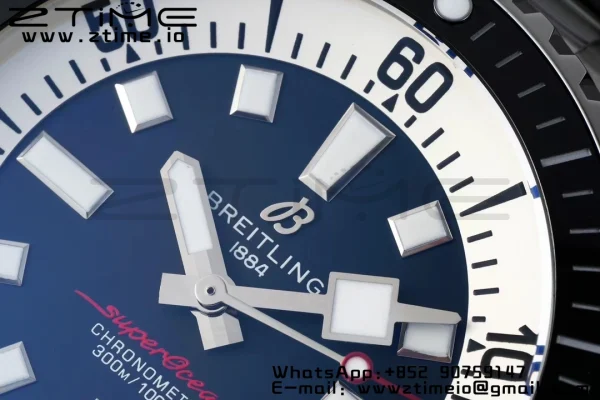Breitling SuperOcean Automatic 42 SS BLSF 1:1 Best Edition Blue Dial on Stainless Steel Strap A2824 - Super Clone Watch | 1:1 Best Version