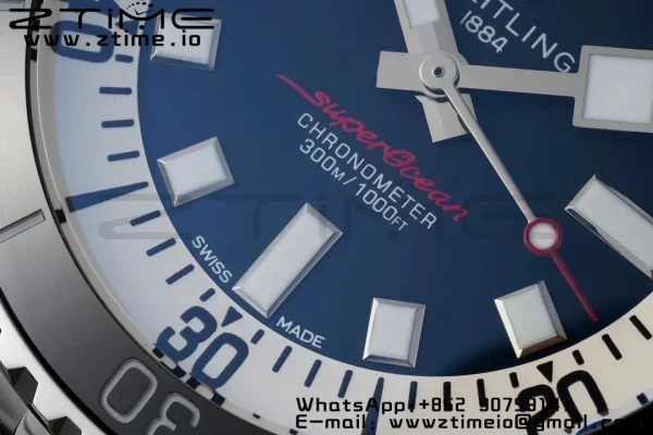 Breitling SuperOcean Automatic 42 SS BLSF 1:1 Best Edition Blue Dial on Stainless Steel Strap A2824 - Super Clone Watch | 1:1 Best Version