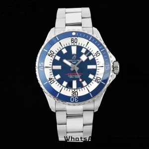 Breitling SuperOcean Automatic A17375E71C1A1 42 SS BLSF 1:1 Best Edition Blue Dial on Stainless Steel Strap A2824 - Super Clone Watch | 1:1 Best Version