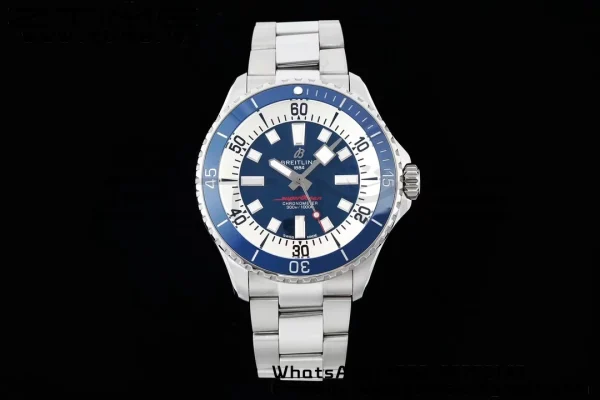 Breitling SuperOcean Automatic A17375E71C1A1 42 SS BLSF 1:1 Best Edition Blue Dial on Stainless Steel Strap A2824 - Super Clone Watch | 1:1 Best Version