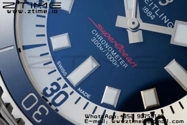 Breitling SuperOcean Automatic A17375E71C1A1 42 SS BLSF 1:1 Best Edition Blue Dial on Stainless Steel Strap A2824 - Super Clone Watch | 1:1 Best Version