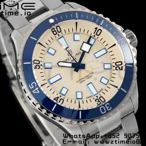 Breitling SuperOcean Automatic 42 SS BLSF 1:1 Best Edition Beige Dial on Stainless Steel Strap A2824 - Super Clone Watch | 1:1 Best Version