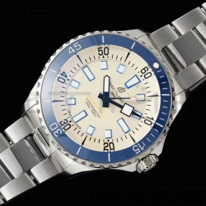 Breitling SuperOcean Automatic 42 SS BLSF 1:1 Best Edition Beige Dial on Stainless Steel Strap A2824 - Super Clone Watch | 1:1 Best Version