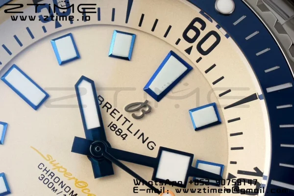 Breitling SuperOcean Automatic 42 SS BLSF 1:1 Best Edition Beige Dial on Stainless Steel Strap A2824 - Super Clone Watch | 1:1 Best Version