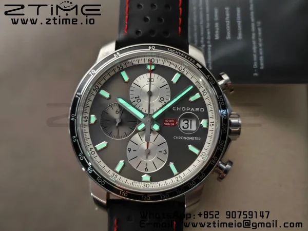 Chopard Mille Miglia 168571 SS V7F 1:1 Best Edition Quadrante grigio su cinturino in gomma marrone A7750 al Cal.107179 - Orologio Super Clone | 1:1 Best Version