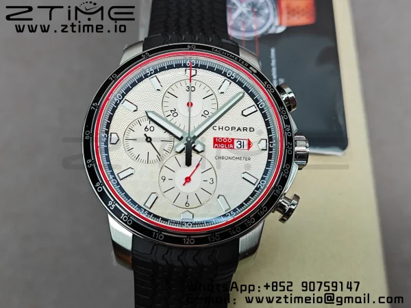Chopard Mille Miglia 168571 SS V7F 1:1 Best Edition White Dial On Black Rubber Strap A7750 to Cal.107179 - Super Clone Watch | 1:1 Best Version
