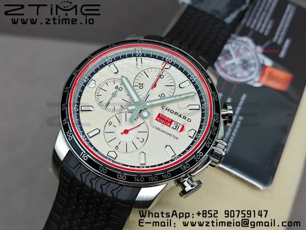 Chopard Mille Miglia 168571 SS V7F 1:1 Best Edition White Dial On Black Rubber Strap A7750 to Cal.107179 - Super Clone Watch | 1:1 Best Version