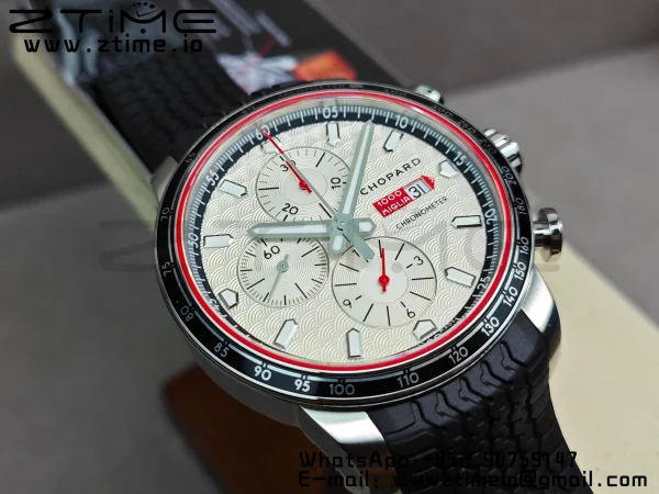 Chopard Mille Miglia 168571 SS V7F 1:1 Best Edition White Dial On Black Rubber Strap A7750 to Cal.107179 - Super Clone Watch | 1:1 Best Version