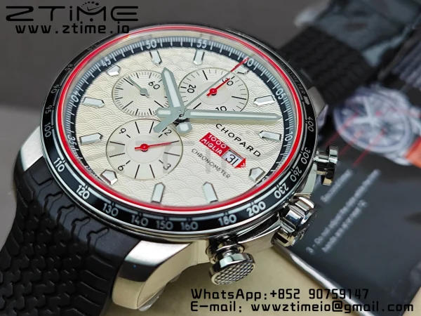 Chopard Mille Miglia 168571 SS V7F 1:1 Best Edition White Dial On Black Rubber Strap A7750 to Cal.107179 - Super Clone Watch | 1:1 Best Version