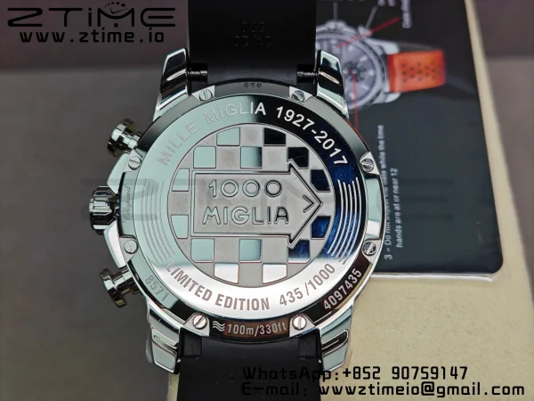Chopard Mille Miglia 168571 SS V7F 1:1 Best Edition White Dial On Black Rubber Strap A7750 to Cal.107179 - Super Clone Watch | 1:1 Best Version