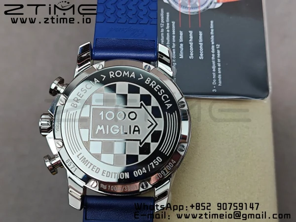 Chopard Mille Miglia 168571 SS V7F 1:1 Best Edition Blue Dial On Blue Rubber Strap A7750 to Cal.107179 - Super Clone Watch | 1:1 Best Version