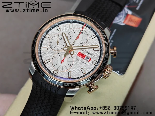 Chopard Mille Miglia 168571 SS V7F 1:1 Best Edition White Dial On Black Rubber Strap A7750 to Cal.107179 - Super Clone Watch | 1:1 Best Version