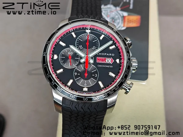 Chopard Mille Miglia 168571 SS V7F 1:1 Best Edition Black Dial On Black Rubber Strap A7750 to Cal.107179 - Super Clone Watch | 1:1 Best Version