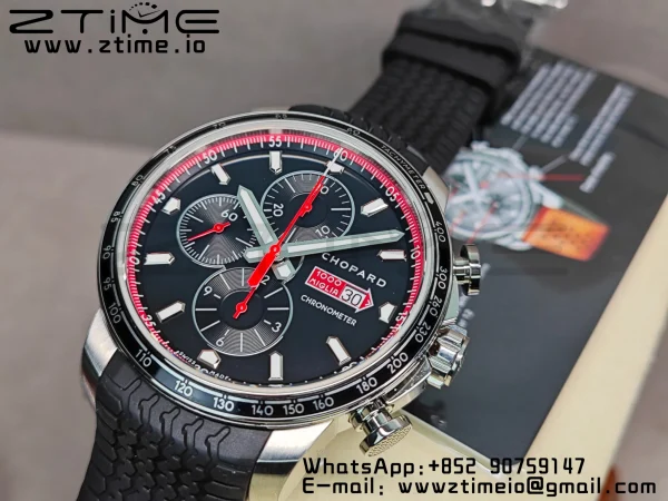 Chopard Mille Miglia 168571 SS V7F 1:1 Best Edition Black Dial On Black Rubber Strap A7750 to Cal.107179 - Super Clone Watch | 1:1 Best Version