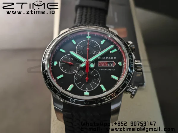 Chopard Mille Miglia 168571 SS V7F 1:1 Best Edition Black Dial On Black Rubber Strap A7750 to Cal.107179 - Super Clone Watch | 1:1 Best Version
