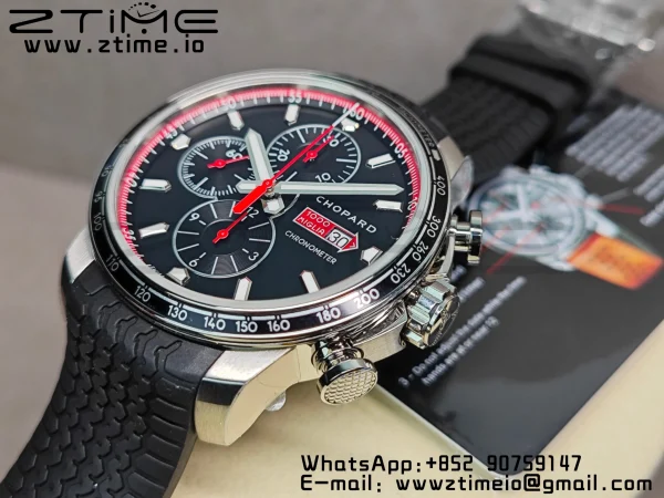 Chopard Mille Miglia 168571 SS V7F 1:1 Best Edition Black Dial On Black Rubber Strap A7750 to Cal.107179 - Super Clone Watch | 1:1 Best Version