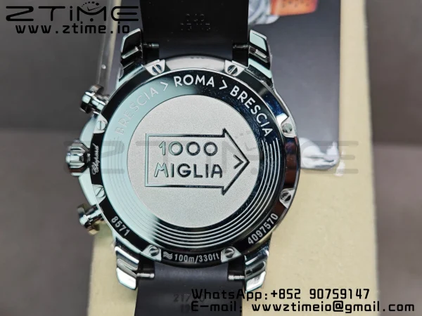 Chopard Mille Miglia 168571 SS V7F 1:1 Best Edition Black Dial On Black Rubber Strap A7750 to Cal.107179 - Super Clone Watch | 1:1 Best Version