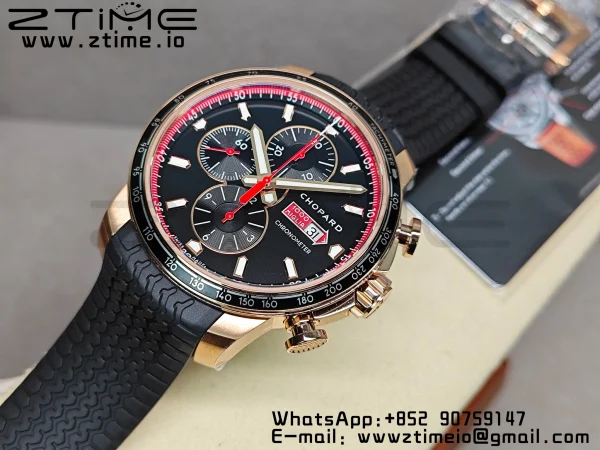 Chopard Mille Miglia 168571 RG V7F 1:1 Best Edition Black Dial On Black Rubber Strap A7750 to Cal.107179 - Super Clone Watch | 1:1 Best Version