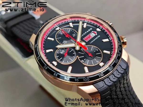 Chopard Mille Miglia 168571 RG V7F 1:1 Best Edition Black Dial On Black Rubber Strap A7750 to Cal.107179 - Super Clone Watch | 1:1 Best Version