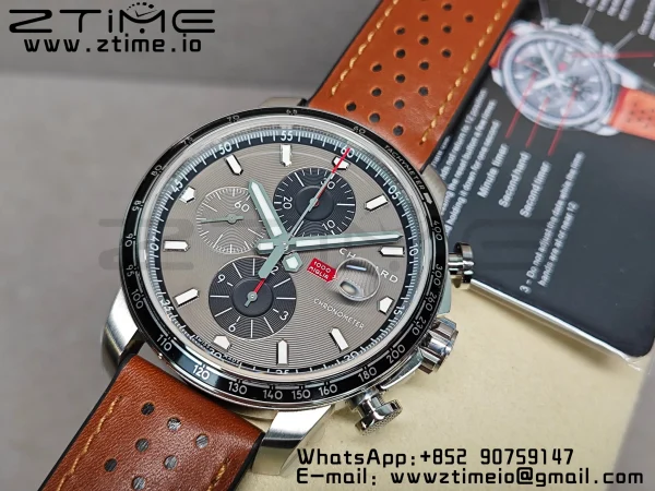 Chopard Mille Miglia 168571 SS V7F 1:1 Best Edition Gray Dial On Brown Rubber Strap A7750 to Cal.107179 - Super Clone Watch | 1:1 Best Version