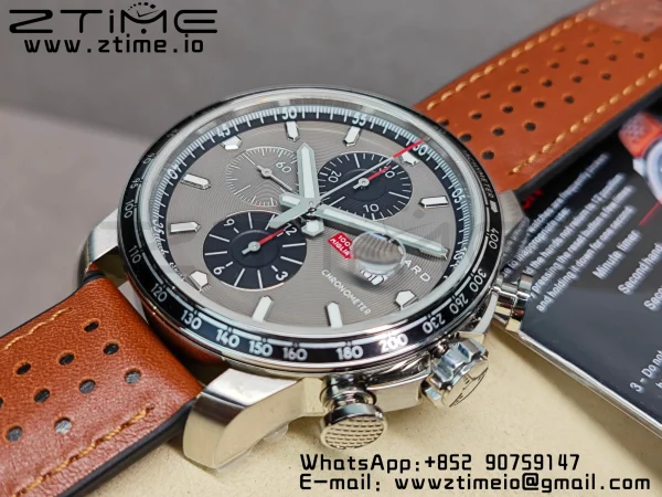 Chopard Mille Miglia 168571 SS V7F 1:1 Best Edition Gray Dial On Brown Rubber Strap A7750 to Cal.107179 - Super Clone Watch | 1:1 Best Version