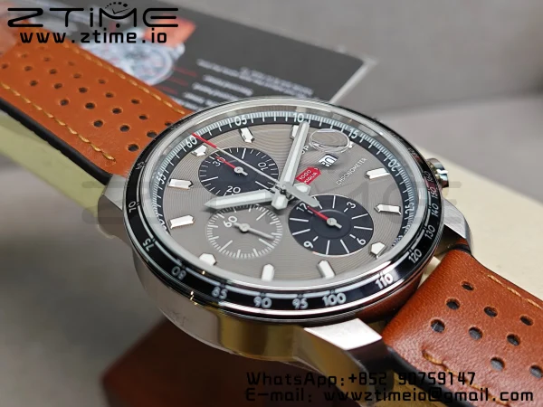 Chopard Mille Miglia 168571 SS V7F 1:1 Best Edition Gray Dial On Brown Rubber Strap A7750 to Cal.107179 - Super Clone Watch | 1:1 Best Version