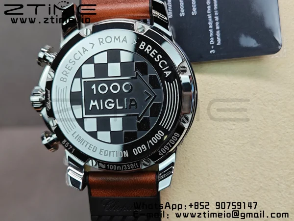 Chopard Mille Miglia 168571 SS V7F 1:1 Best Edition Gray Dial On Brown Rubber Strap A7750 to Cal.107179 - Super Clone Watch | 1:1 Best Version