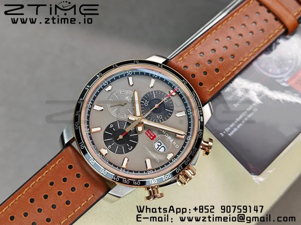 Chopard Mille Miglia 168571 SS V7F 1:1 Best Edition Gray Dial On Brown Rubber Strap A7750 to Cal.107179 - Super Clone Watch | 1:1 Best Version