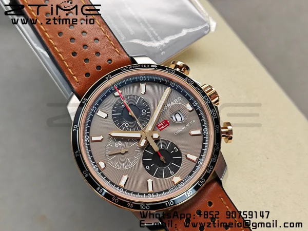 Chopard Mille Miglia 168571 SS V7F 1:1 Best Edition Gray Dial On Brown Rubber Strap A7750 to Cal.107179 - Super Clone Watch | 1:1 Best Version