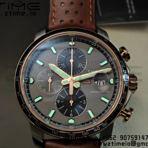 Chopard Mille Miglia 168571 SS V7F 1:1 Best Edition Gray Dial On Brown Rubber Strap A7750 to Cal.107179 - Super Clone Watch | 1:1 Best Version
